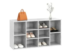 Banco zapatero de hormigón gris 103x30x54,5 cm Madera de ingeniería