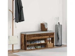 Banco zapatero de madera antigua 102x30,5x45 cm madera de ingeniería