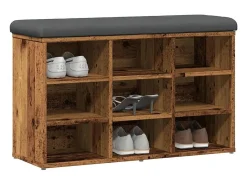 Banco zapatero de madera antigua 82x32x50 cm madera de ingeniería