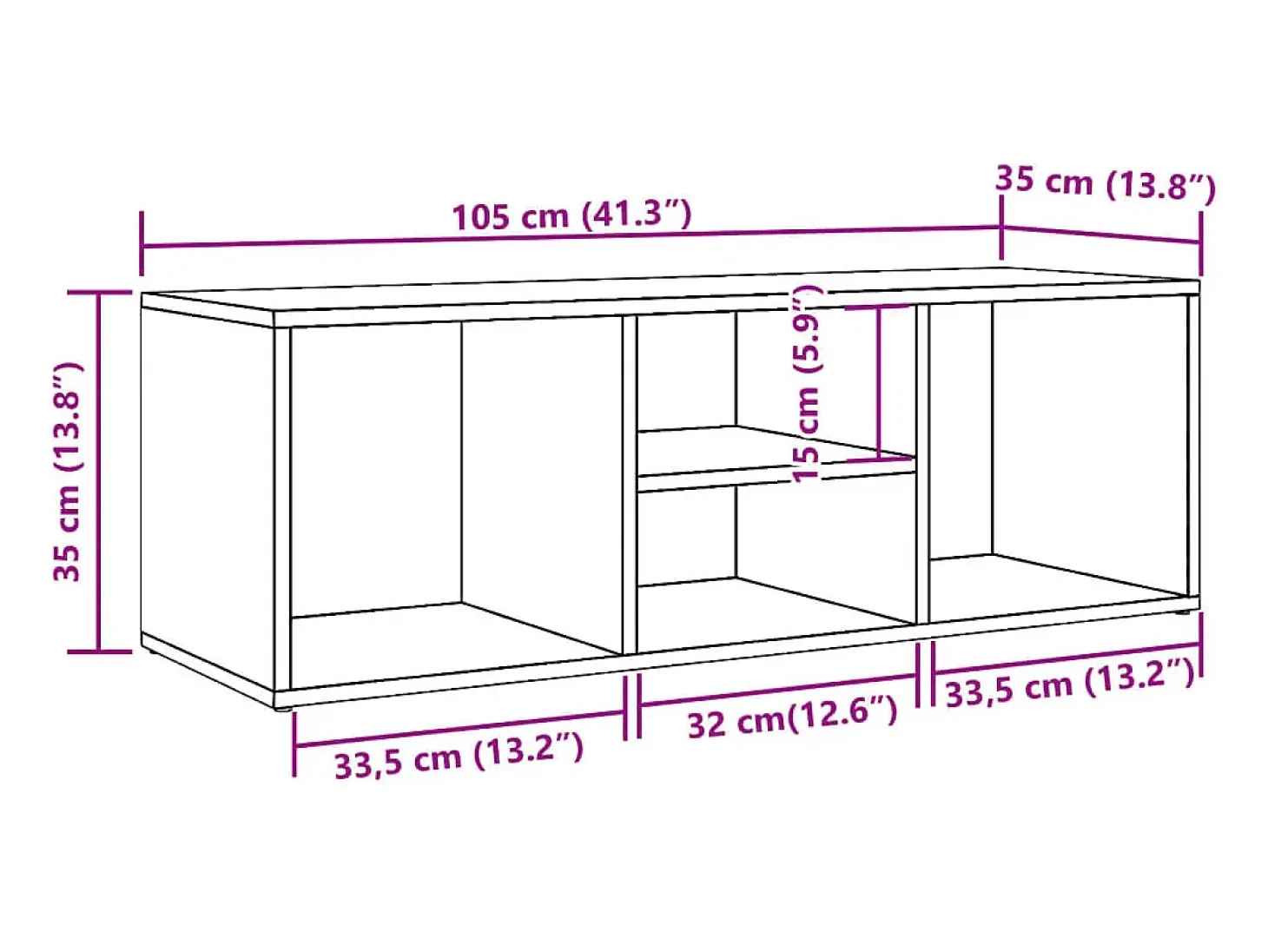 Banco zapatero de madera antigua 105x35x35 cm