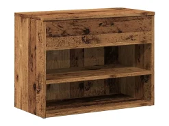 Banco zapatero de madera antigua 60x30x45 cm madera de ingeniería