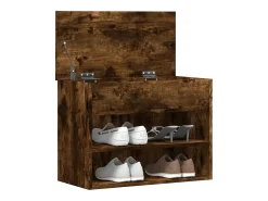 Banco zapatero de roble ahumado 60x30x45 cm Madera de ingeniería