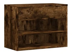 Banco zapatero de roble ahumado 60x30x45 cm Madera de ingeniería