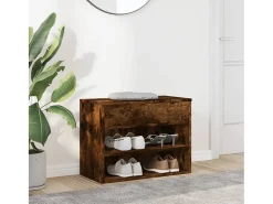 Banco zapatero de roble ahumado 60x30x45 cm Madera de ingeniería