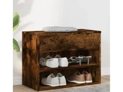Banco zapatero de roble ahumado 60x30x45 cm Madera de ingeniería