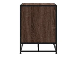 Banco zapatero de roble marrón fabricado con madera de ingeniería y metal.