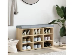 Banco zapatero de roble Sonoma 82x32x50 cm madera de ingeniería