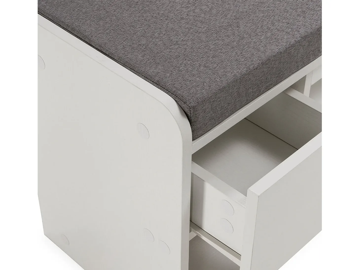 Banco zapatero Gabriel Color Blanco 3 Huecos y 1 cajón