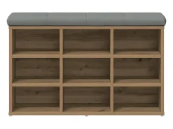 Banco zapatero madera de ingeniería roble artisan 82x32x50 cm
