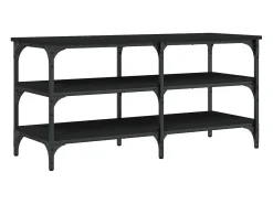 Banco zapatero madera de ingeniería negro 100x38,5x49 cm ES389794