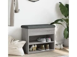 Banco zapatero madera de ingeniería gris Sonoma 62x32x50 cm ES386653