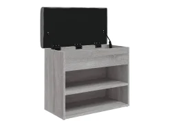 Banco zapatero madera de ingeniería gris Sonoma 62x32x50 cm ES386653