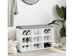 Banco zapatero madera de ingeniería blanco 82x32x50 cm ES132526