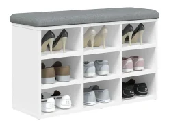 Banco zapatero madera de ingeniería blanco 82x32x50 cm ES132526