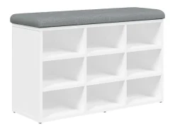 Banco zapatero madera de ingeniería blanco 82x32x50 cm ES132526