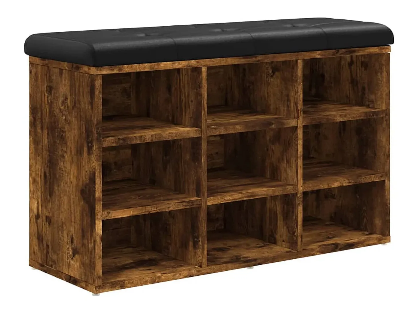 Banco zapatero madera de ingeniería roble ahumado 82x32x50 cm ES651128
