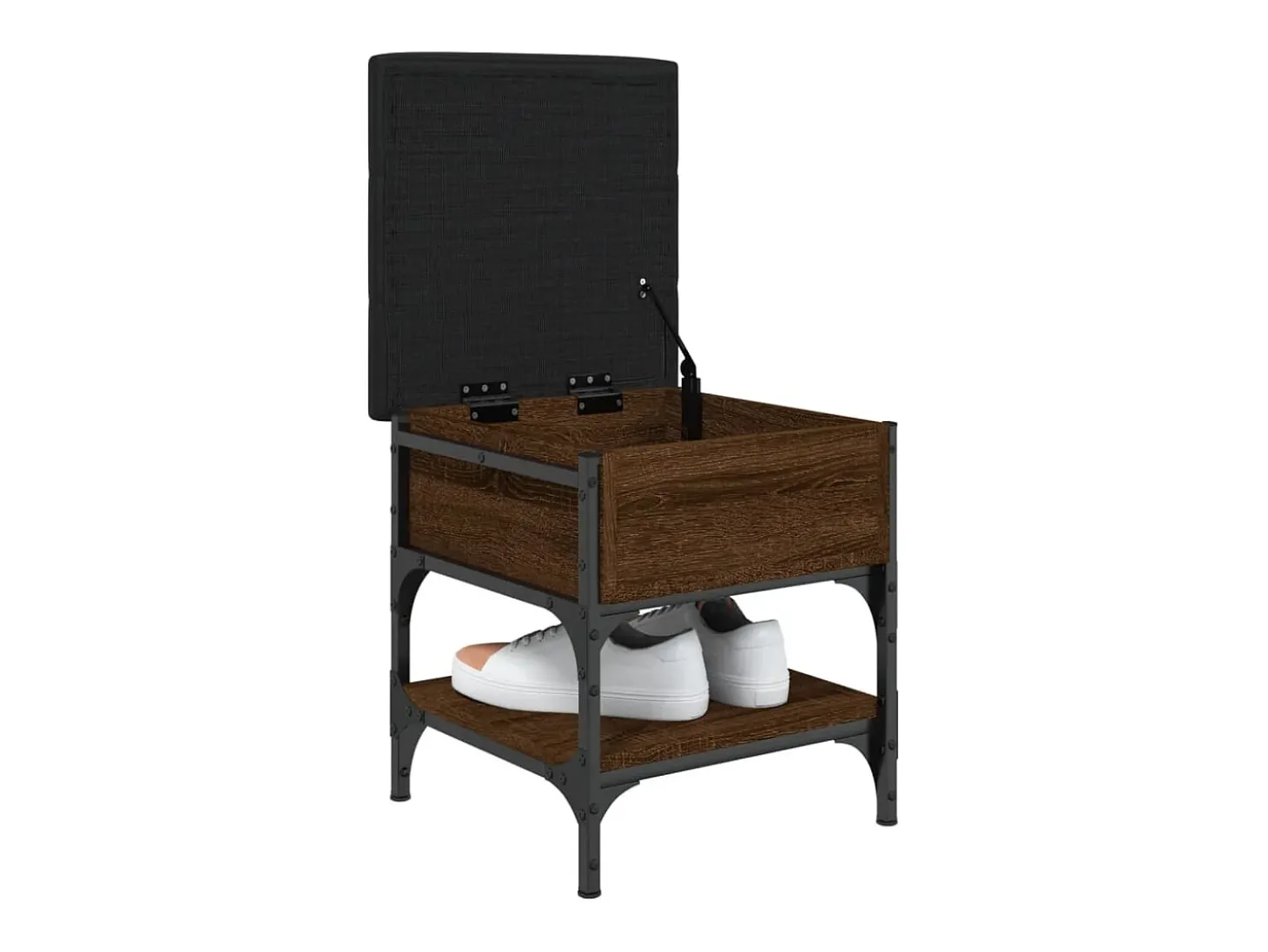 Banco zapatero madera de ingeniería marrón roble 42x42x45 cm ES260837