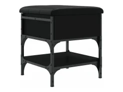 Banco zapatero madera de ingeniería negro 42x42x45 cm ES368560