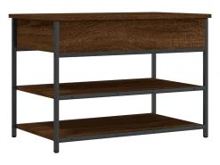 Banco zapatero madera de ingeniería roble ahumado 70x42,5x50 cm ES131685