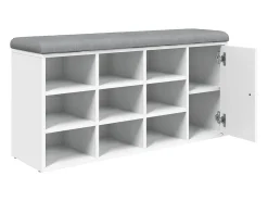 Banco zapatero madera de ingeniería blanco 102x32x50 cm