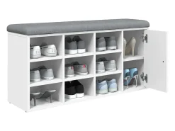 Banco zapatero madera de ingeniería blanco 102x32x50 cm