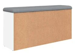 Banco zapatero madera de ingeniería blanco 102x32x50 cm