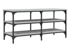 Banco zapatero madera de ingeniería gris Sonoma 100x38,5x49 cm ES426070