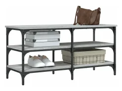 Banco zapatero madera de ingeniería gris Sonoma 100x38,5x49 cm ES426070