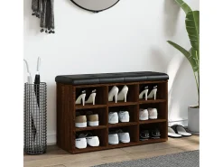 Banco zapatero madera de ingeniería marrón roble 82x32x50 cm ES981073