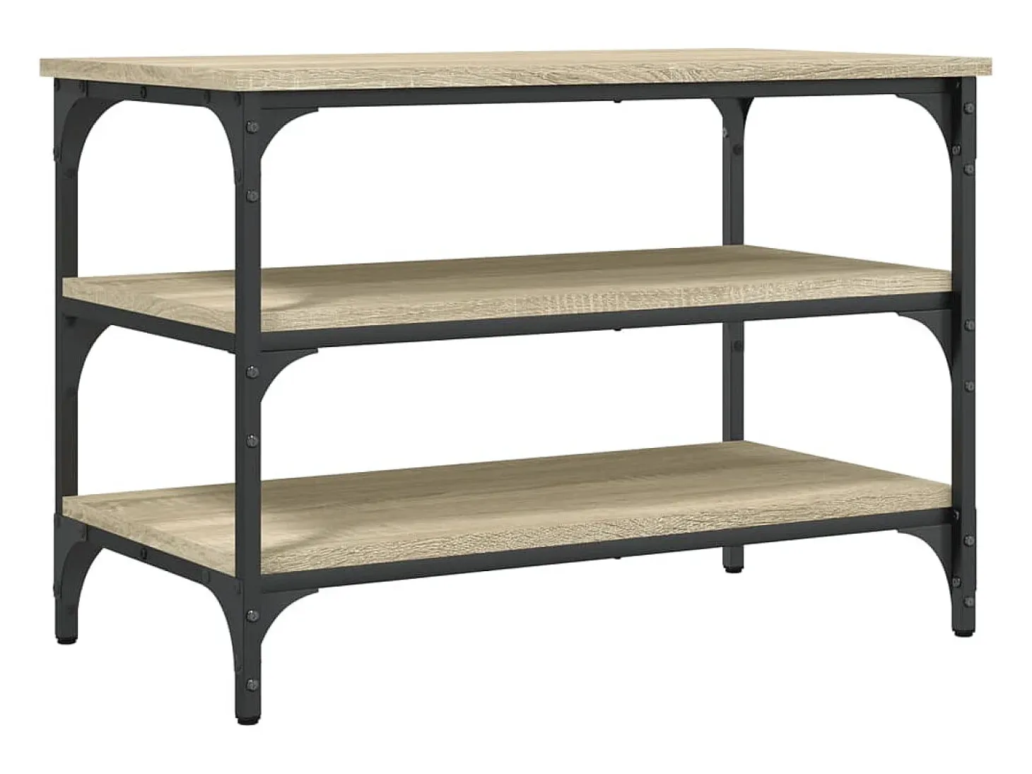 Banco zapatero madera de ingeniería roble Sonoma 70x38,5x49 cm ES742241