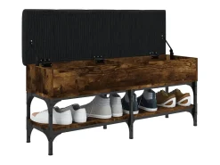 Banco zapatero madera de ingeniería roble ahumado 102x32x45 cm ES357129