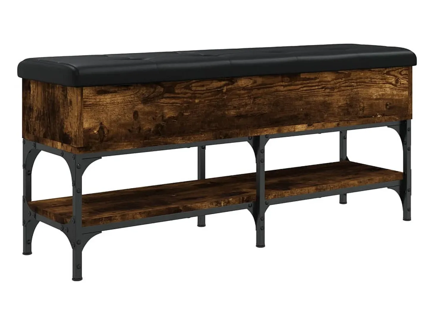Banco zapatero madera de ingeniería roble ahumado 102x32x45 cm ES357129