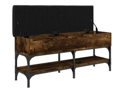 Banco zapatero madera de ingeniería roble ahumado 102x32x45 cm ES357129