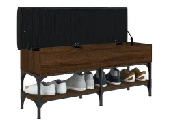 Banco zapatero madera de ingeniería marrón roble 102x32x45 cm ES514149