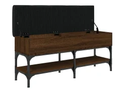 Banco zapatero madera de ingeniería marrón roble 102x32x45 cm ES514149