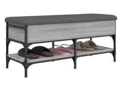 Banco zapatero madera de ingeniería gris Sonoma 102x42x45 cm ES888010