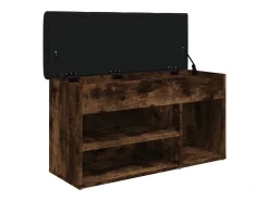 Banco zapatero madera de ingeniería roble ahumado 82x32x45,5 cm ES400081