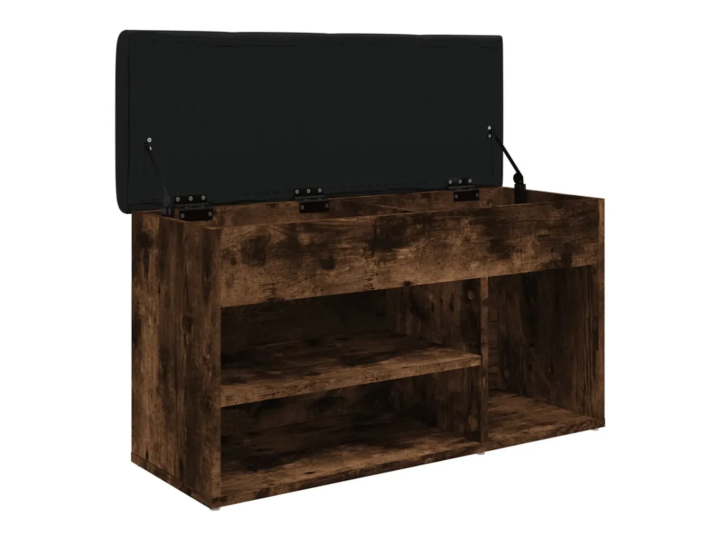 Banco zapatero madera de ingeniería roble ahumado 82x32x45,5 cm ES400081
