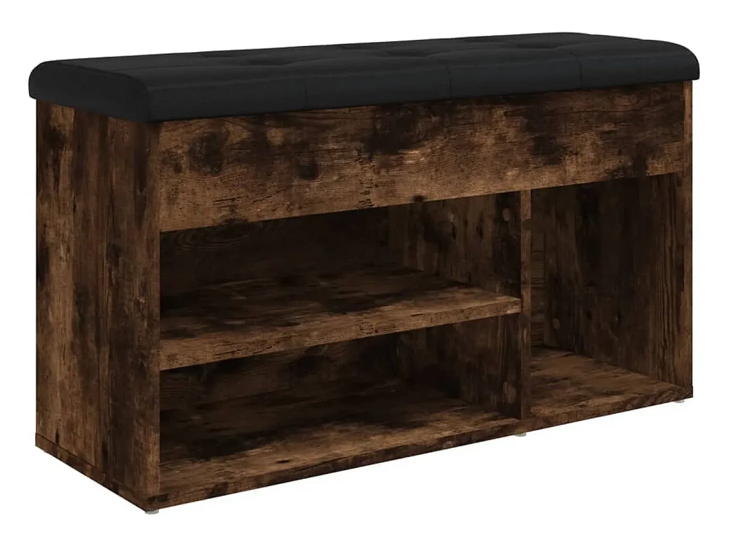 Banco zapatero madera de ingeniería roble ahumado 82x32x45,5 cm ES400081