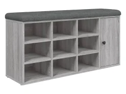 Banco zapatero madera de ingeniería gris Sonoma 102x32x50 cm ES417722