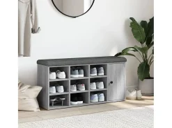 Banco zapatero madera de ingeniería gris Sonoma 102x32x50 cm ES417722