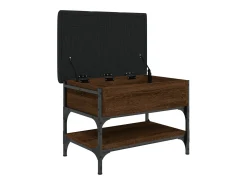Banco zapatero madera de ingeniería marrón roble 62x42x45 cm ES453213