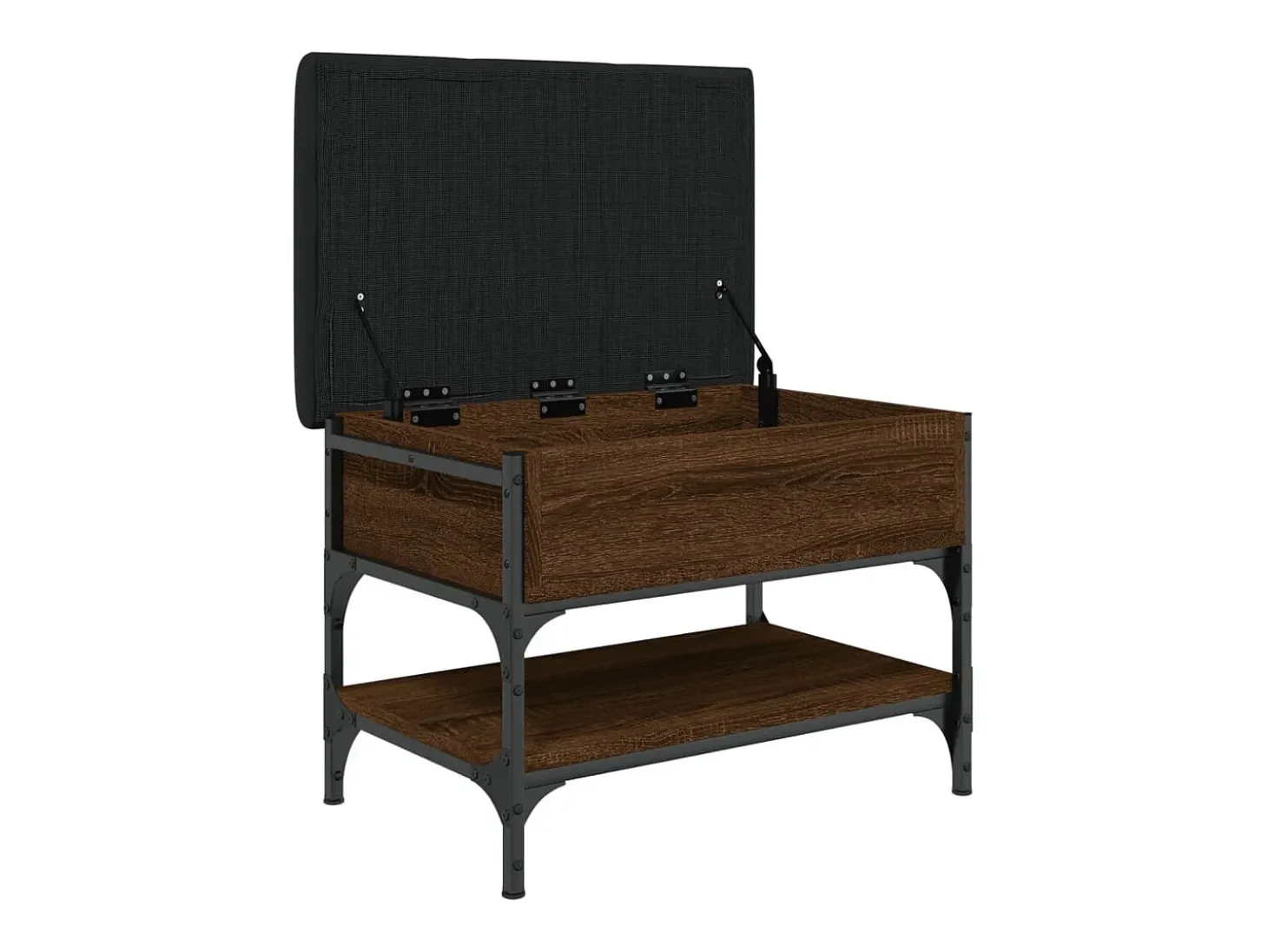 Banco zapatero madera de ingeniería marrón roble 62x42x45 cm ES453213