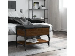 Banco zapatero madera de ingeniería marrón roble 62x42x45 cm ES453213