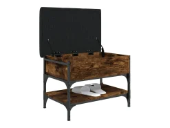 Banco zapatero madera de ingeniería roble ahumado 62x42x45 cm ES687775