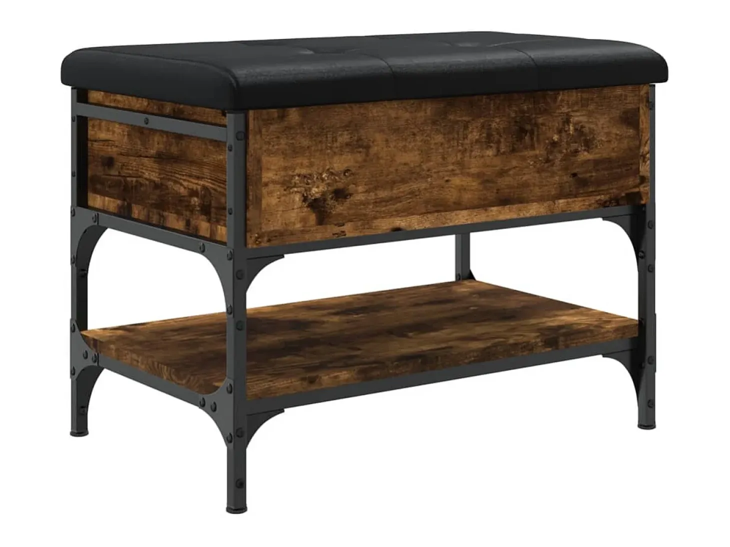 Banco zapatero madera de ingeniería roble ahumado 62x42x45 cm ES687775