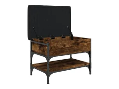 Banco zapatero madera de ingeniería roble ahumado 62x42x45 cm ES687775