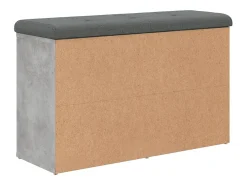 Banco zapatero madera de ingeniería gris hormigón 82x32x50 cm
