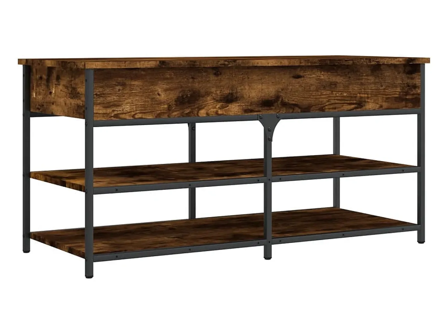 Banco zapatero madera ingeniería roble ahumado 100x42,5x50 cm ES863035