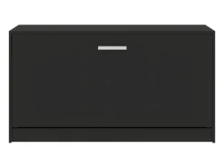 Banco zapatero negro 80x24x45 cm Madera de ingeniería